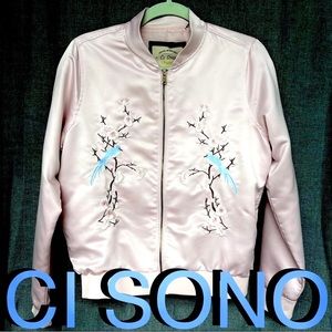 Ci SONO by Cavalini satin bomber jacket size M PINK
